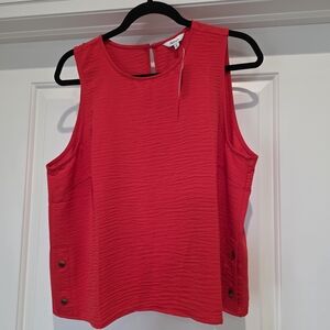 Reitmans Bright Pink Textured Sleeveless Tank Top